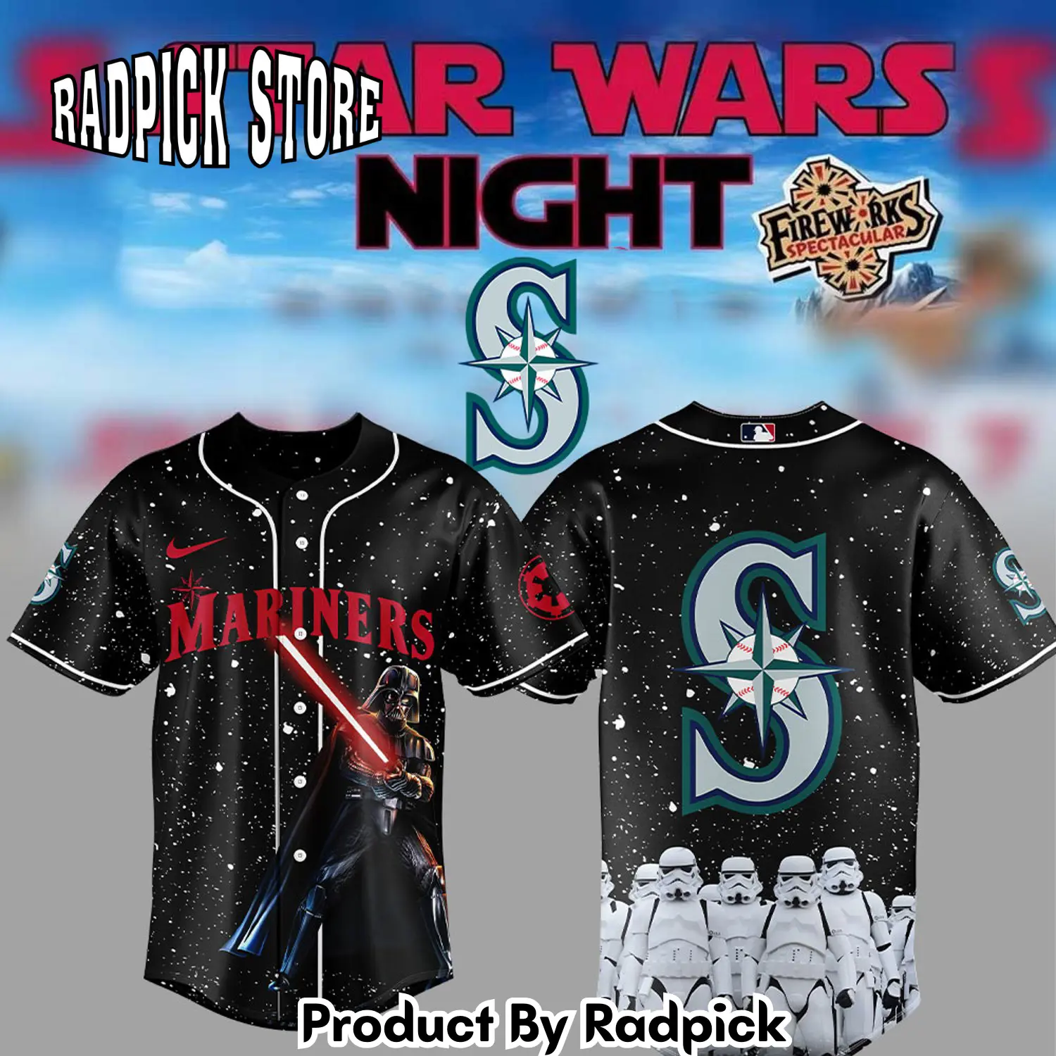 Radpick seattle mariners star wars baseball jersey auction combo jersey rp12798